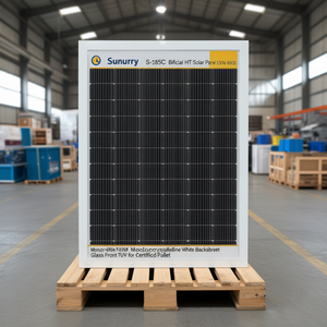 Panneau solaire bifacial HJT Sunergy S-185C 550W-600W monocristallin, feuille arrière blanche, verre frontal, certifié TUV pour palette - Product Image 3