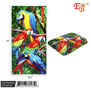 Telo mare pappagallo personalizzato 30 \ "x60 \" panno di spugna ad asciugatura rapida con stampa a sublimazione Logo e borsa per palestra 48 pz/cartone - Product Image 1