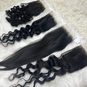 Meilleure vente de haute qualité vierge vietnamienne cheveux fermeture droite HD dentelle Machine Double trame extension de cheveux humains Bundle 100g - Product Image 3