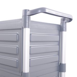 Hotel Restaurant Drielaagse Eetfoodservice Trolley Plastic Opslag Rollende Utility Kar Met Wielen Omsloten Panelen - Product Image 5