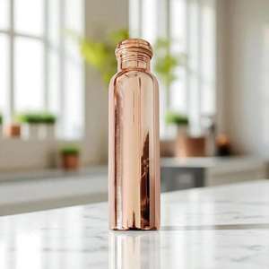 100% Pure Copper Handcrafted <b>1L</b> <b>Water</b> <b>Bottle</b> Premium Lid for Home Outdoor Use Large Capacity Ayurvedic Health Benefits - Product Image 6