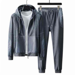 Venta al por mayor de algodón orgánico Casual Sudadera con capucha chándal hecho a medida transpirable Jogging traje de moda sólido patrón de invierno chándal - Product Image 2