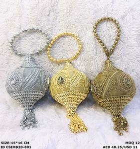 Modern Designer Handmade Metal Stone <b>Clutch</b> India Decorated <b>Pearl</b> Iron for Bridal Elegant Evening <b>Bags</b> - Product Image 4