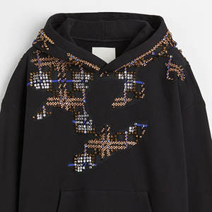 ¡Novedad de 2025! Sudadera con capucha básica de mezcla de algodón para hombre, mangas regulares de invierno gruesas suaves con adorno de diamantes de imitación personalizables - Product Image 5