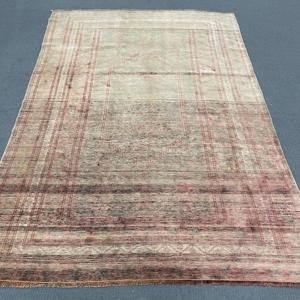 5.2x7.2 ft Turkish Vintage Rug, Area Rug, <b>Brown</b> Red Abstract <b>Wool</b> Rug - Product Image 1