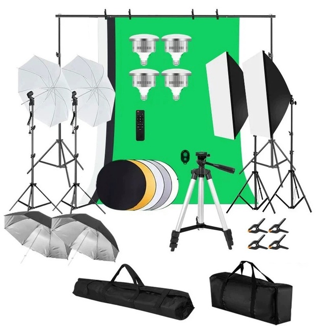 Adjustable Photography Backdrop Stand Kit Green Screen Background Support Frame Set for Studio Photo Video Shooting