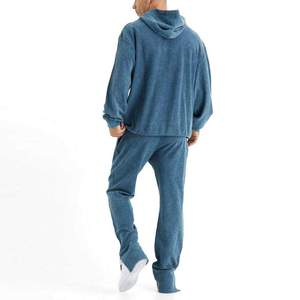 Survêtement streetwear homme lourd délavé à l'acide, le plus vendu, vêtement de sport personnalisé, à capuche, avec logo brodé uni, hiver 100% - Product Image 3