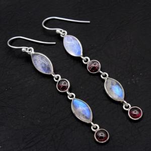 ต่างหูเงินแท้ 925 ประดับมูนสโตนสีน้ำเงิน ชุบทอง เหมาะสำหรับผู้หญิงและเด็กผู้หญิง ใช้ในงานแต่งงาน งานปาร์ตี้ หรือเป็นของขวัญในโอกาสต่างๆ - Product Image 4