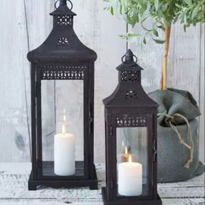 Linterna de vela de hierro de estilo clásico con atractivo de inspiración vintage para hermosas Bodas de decoración del hogar y ambiente al aire libre - Product Image 1