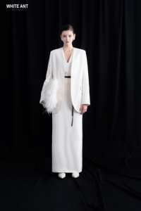 Trajes de mujer Blazers Alta calidad Pera Blazer sin cuello de un solo pecho Bolsillos Bolsas de ropa Whiteant Vietnam - Product Image 6