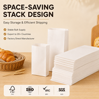 Sac en papier premium pour la livraison de burgers et sandwichs, à fond plat renforcé, autoportant, sûr et résistant à l'huile, pour plats à emporter