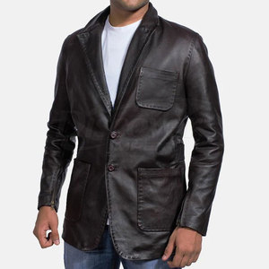 เสื้อเบลเซอร์หนังคุณภาพสูง ตัดเย็บตามขนาด เสื้อเบลเซอร์หนังแท้สำหรับผู้ชาย ราคาขายส่ง เสื้อเบลเซอร์หนังผู้ชาย - Product Image 6