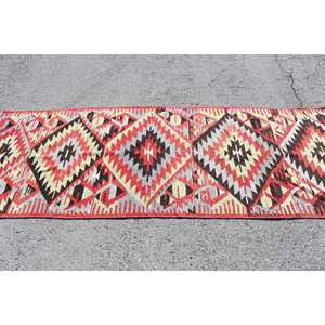Tapis de 3,2 x 8,7 pieds, tapis turc vintage, tapis persan rouge Kilim - Product Image 3