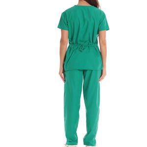 Venta al por mayor médico cuello en V uniforme de enfermería con bolsillo manga corta uniforme de enfermería hecho en Pakistán - Product Image 2