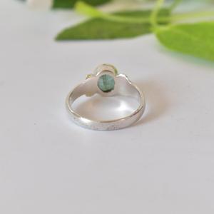Bague en émeraude naturelle avec sertissage en argent sterling 925, bijoux faits à la main pour femmes, bague statement, taille 9,75 - Product Image 5