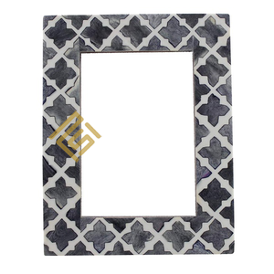 2024 qualité supérieure indien fabriqué à la main résine bois cadre Photo moderne décor à la maison avec corne os haut haut Standard métal produit - Product Image 1