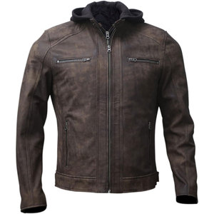 Otoño invierno nueva chaqueta de cuero de moda de alta calidad para hombre chaqueta de cuero de hombre de diseño simple de color sólido con cremallera ajustada - Product Image 3