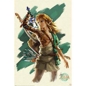Affiche en papier The Legend of Zelda Tears of the Kingdom à suspendre avec l'image de Link - Product Image 1