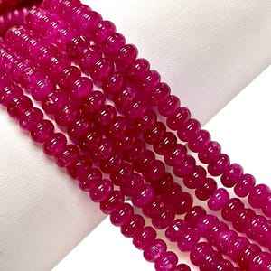 Venta caliente rosa cuarzo piedras preciosas cuentas lisas cuarzo Rondelle forma cuentas hebras alta calidad piedras preciosas cuentas fabricación de joyas - Product Image 5