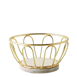 Premium Quality Golden Finished <b>Metal</b> Fruit <b>Basket</b> for Home Hotel Table Top Serving Fruit Vegetable <b>Storage</b> <b>Basket</b> With Handle - Product Image 6