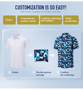Camiseta de polo de golf para hombre personalizada OEM, Camiseta deportiva de LICRA y poliéster con patrón de moda, camiseta de secado rápido, sublimación antiarrugas - Product Image 6