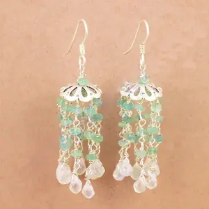 Boucles d'oreilles pendantes en argent 925 avec perle d'eau douce et diamant, style vintage, plaqué or, pour tous les jours et les fêtes - Product Image 1