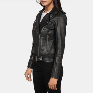 Vestes d'hiver vintage en peau de mouton pour femmes 2025, couleur noire personnalisée, nouveau design tendance, vente chaude, rembourrage en coton, teinture unie - Product Image 5