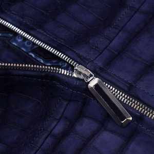 Veste en cuir de vache violet et toile, style peau de serpent de créateur, sensation exotique, imperméable et respirante - Product Image 4