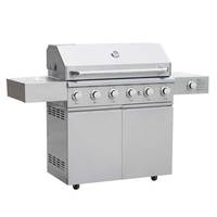 Fabricant de barbecue à gaz en acier inoxydable à 6 brûleurs avec brûleur latéral