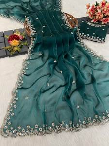 Sari de seda Gmy de primera calidad para mujer, fabricado en India por ZAIN EXPORTS, modelo ZEBT400ZN, precio al por mayor ODM, ideal para fiestas, bodas y eventos. - Product Image 6