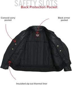 Mastermind - Chaqueta de Cuero Negra para Motociclista - Product Image 4