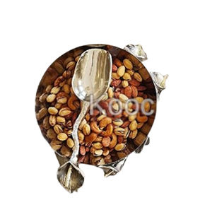 Accessoires de cuisine européens et américains, bol en métal en aluminium et acier inoxydable de forme ronde personnalisée avec un motif de feuille, caractéristique durable - Product Image 2