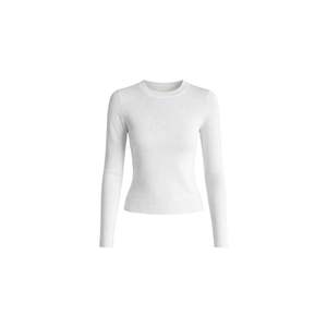 Blusa Básica de Punto con Cuello Redondo - Blanca - Blanca - Product Image 3