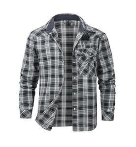 เสื้อเชิ้ตผู้ชายสไตล์วินเทจผ้าฟลานเนล 100% ผ้าฝ้าย คอเหลี่ยม แขนยาว ไม่หดตัว สไตล์ลำลอง สำหรับฤดูใบไม้ร่วง ราคาสุดคุ้ม - Product Image 2