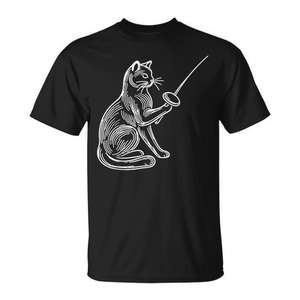 T-shirt pour les amoureux des chats, sport de combat d'escrime, vêtements promotionnels pour les jeunes esquiveurs - Product Image 1