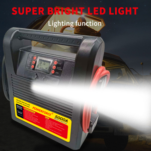 Démarreur de saut 5000 ampères de pointe 12V/24V, <span class=keywords><strong>booster</strong></span> de <span class=keywords><strong>batterie</strong></span> de camion avec câbles de démarrage commerciaux, alimentation CC/USB <span class=keywords><strong>pour</strong></span> charger les téléphones - Product Image 4