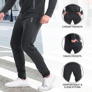 Sudadera de chándal de 2 piezas con cremallera completa de alta calidad para hombre, traje de jogging atlético con capucha frontal para deportes de invierno, ropa atlética informal - Product Image 5