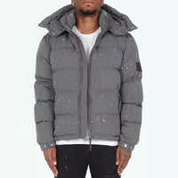 Veste matelassée grise pour homme, sur mesure, de haute qualité, tendance, en toile, pour l'hiver, avec fermeture éclair imperméable, pour l'hiver froid