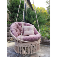 Fauteuil suspendu en macramé bohème artisanal, unique pour l'intérieur et l'extérieur, idéal pour la décoration de la maison et l'utilisation en jardin