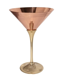 Verre à Martini en cuivre pur Verre à cocktail de qualité alimentaire de qualité supérieure avec tige en laiton pour les fêtes et cadeaux de restaurants de bar à domicile - Product Image 1