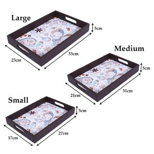 Plateau de service rectangulaire en bois au design unique avec poignée de qualité standard pour la maison ou l'hôtel pour servir des aliments - Product Image 6