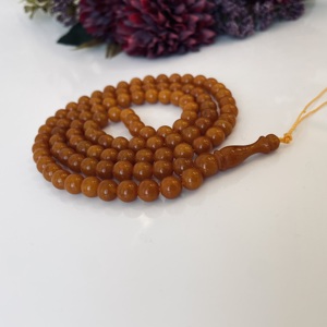 Misbaha classique vintage en ambre de la Baltique, 99 perles, chapelet islamique orange vintage - Product Image 5