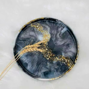 จานเรซิ่นทรงกลมสำหรับเสิร์ฟ จานที่ทนทาน เหมาะสำหรับเป็นของขวัญหรือตกแต่งภายใน - Product Image 1