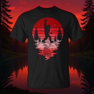 Camiseta Bigfoot Heart Valentines Day Sasquatch para niños con diseño Love - Product Image 3