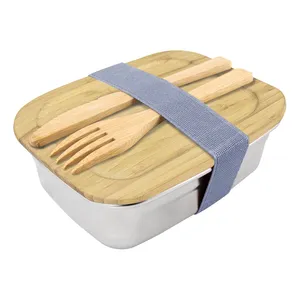Contenitore per Pranzo Personalizzato Cubebe in Bambù e Acciaio, Accessori per la Cena Personalizzabili - Product Image 1