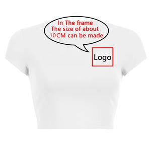 Nueva Camiseta corta de verano personalizada DIY para mujer, camiseta de moda de manga corta con cuello redondo y logotipo personalizado/Material de Jersey blanco con foto - Product Image 2