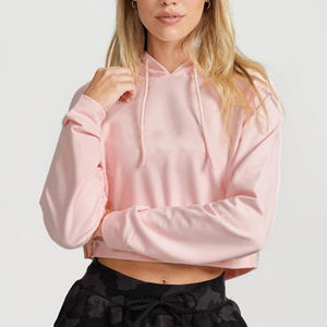 Sudadera con Capucha Ligera Personalizada al por Mayor, Sudadera de Algodón con Bordado, Ropa de Calle Informal, Sudadera Corta Moderna con Logotipo para Mujer - Product Image 2