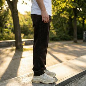 กางเกงสเก็ตบอร์ดทรงตรงหลวม รุ่นใหม่ปี 2026 สำหรับผู้ชาย สไตล์วินเทจ ผ้าฝ้าย 100% กันน้ำ เป็นมิตรกับสิ่งแวดล้อม ปิดด้วยเชือกผูก - Product Image 3