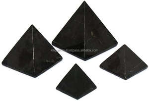Natural venta al por Mayor ruso negro Shungite pirámide Reiki curación EMF protección energía cristal piedra preciosa tallada Feng Shui - Product Image 3