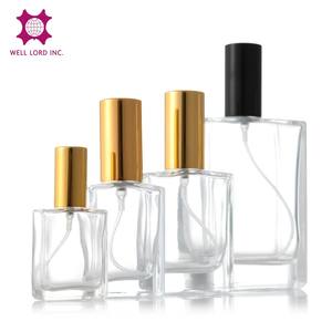 Botella de Perfume de vidrio Rectangular portátil, tapa de corona, 15ml, 30ml, 100ml, atomizador recargable para el hogar, cilindro, serigrafía - Product Image 4